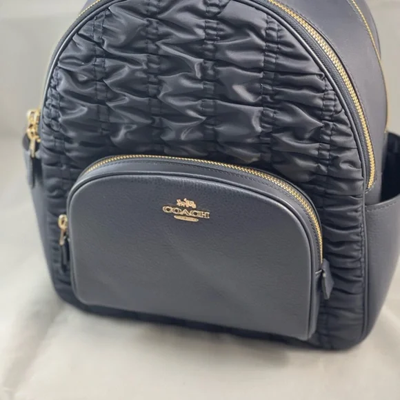 Coach Court Bawck Ruching Black Midnight / Gold - Picture 9 of 11